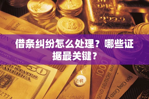 武汉借条纠纷怎么处理？哪些证据最关键？