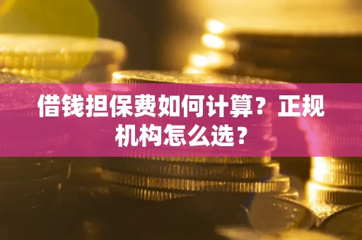 武汉借钱担保费如何计算？正规机构怎么选？